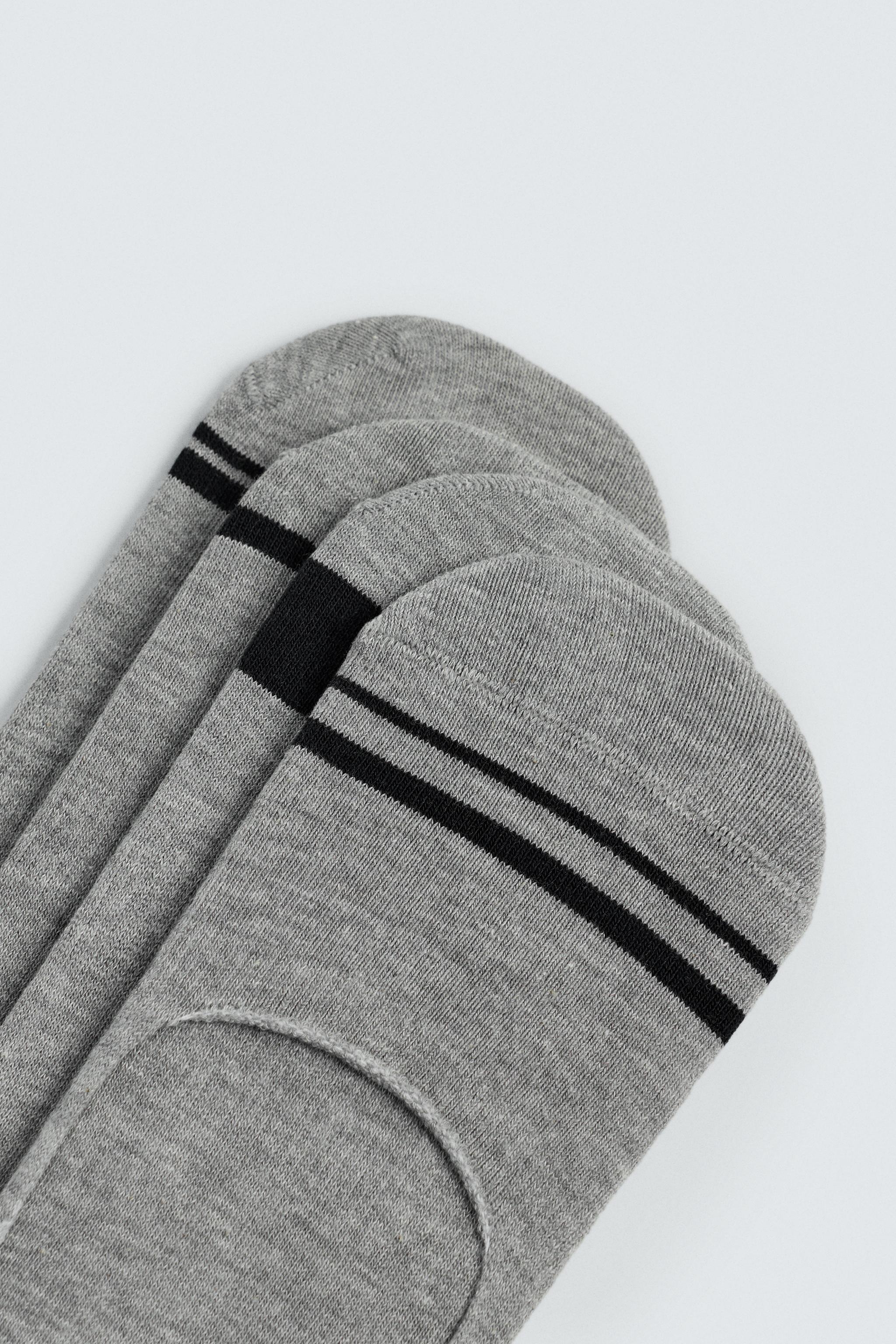 PACK OF 4 STRIPED INVISIBLE SOCKS